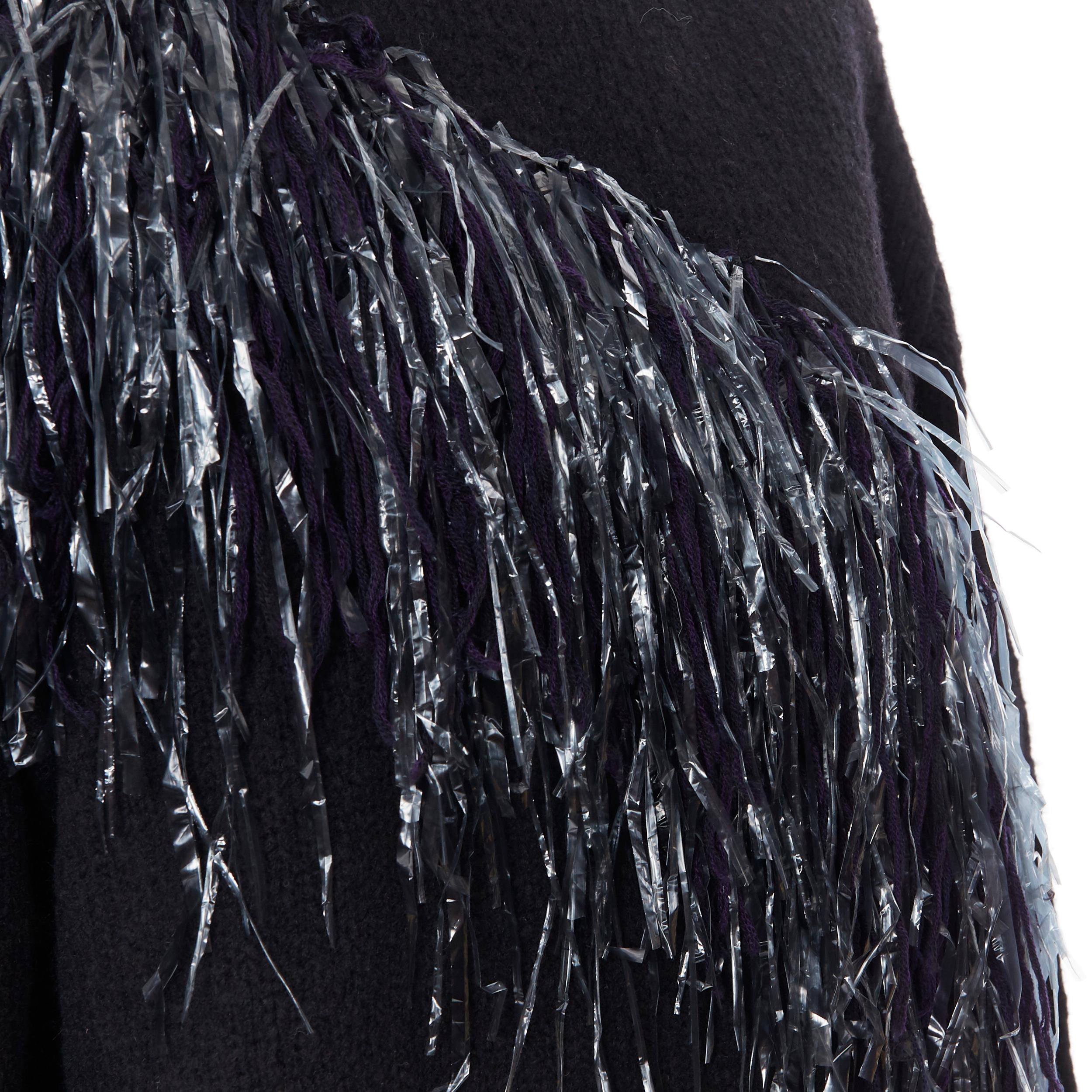 new DRIES VAN NOTEN AW18 merino wool cashmere blend black fringe sweater XS 3