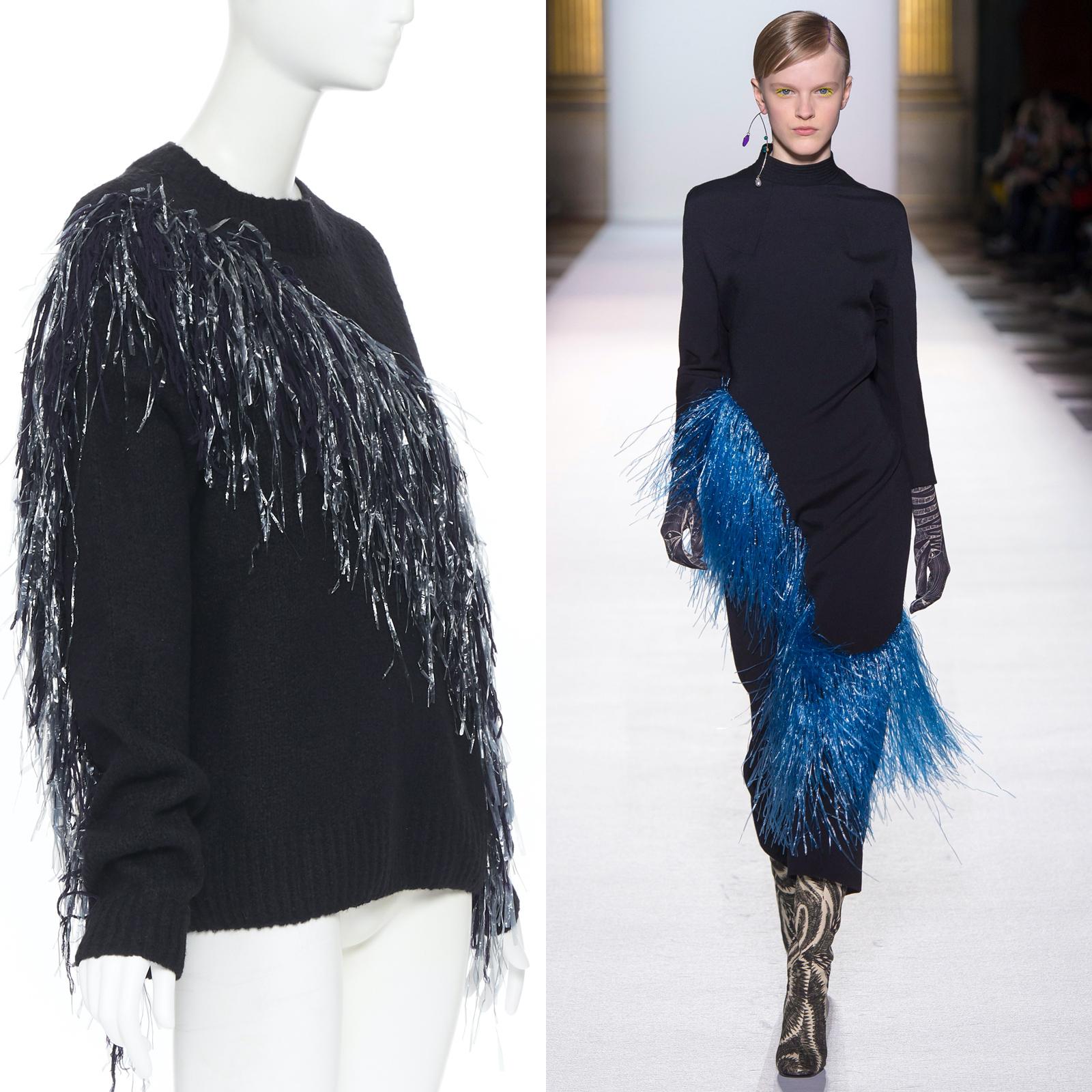 nuevo DRIES VAN NOTEN AW18 jersey negro de flecos mezcla de lana merina y cachemira XS
Marca: Dries van Noten
Diseñador: Dries van Noten
Colección: Otoño Invierno 2018
Nombre del modelo / Estilo: Jersey de flecos
Material: Mezcla de lana y
