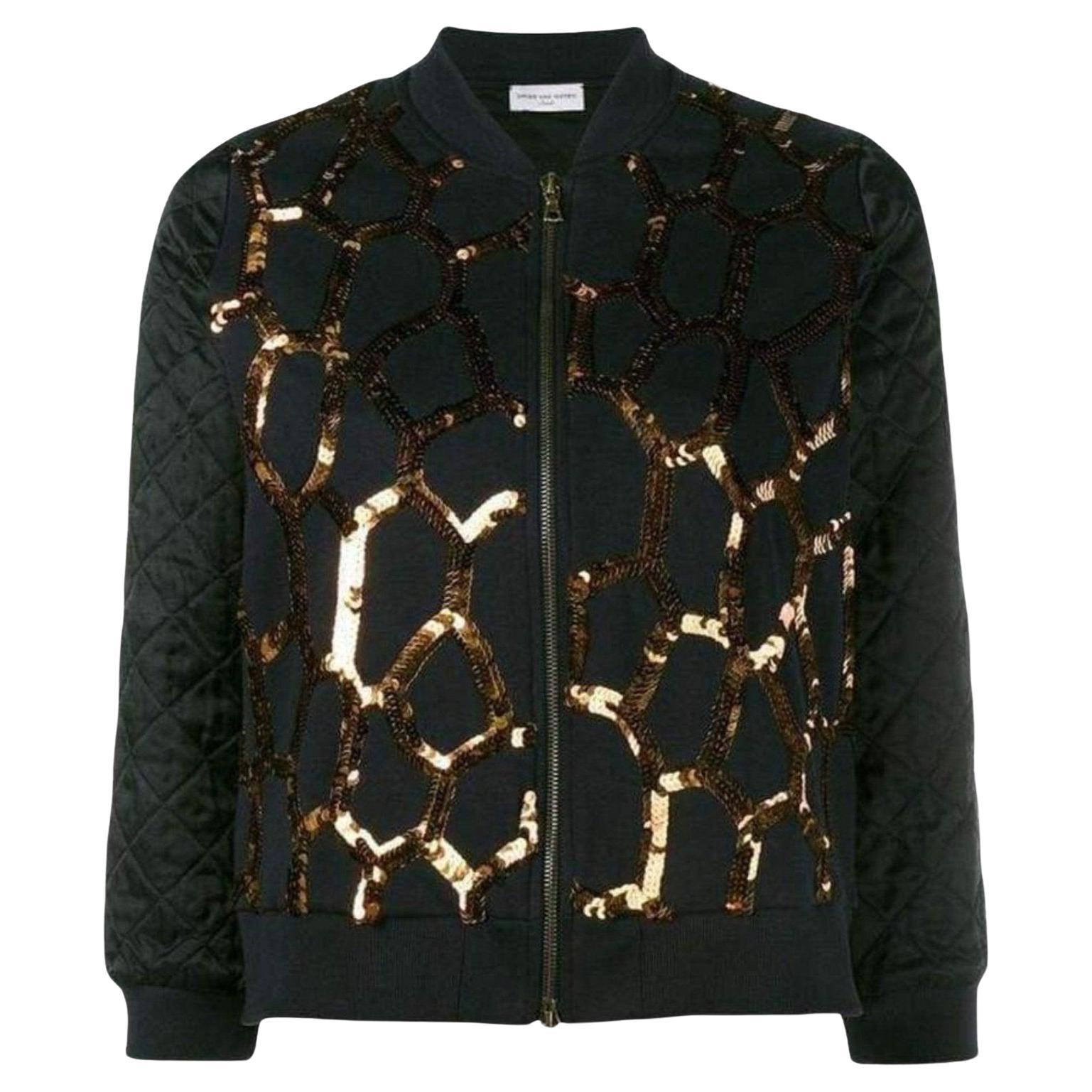 NEW Dries Van Noten Giacca con zip e perline taglia media