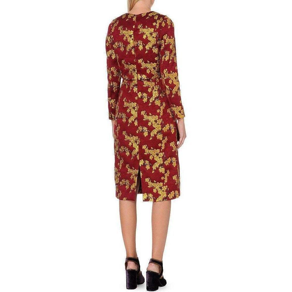 Brown New DRIES VAN NOTEN 'Dior' Floral Jacquard Dress FR36 US 4 For Sale
