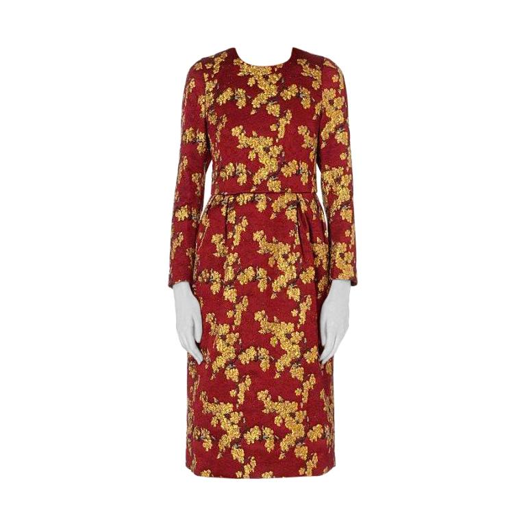 New DRIES VAN NOTEN 'Dior' Floral Jacquard Dress FR36 US 4 For Sale