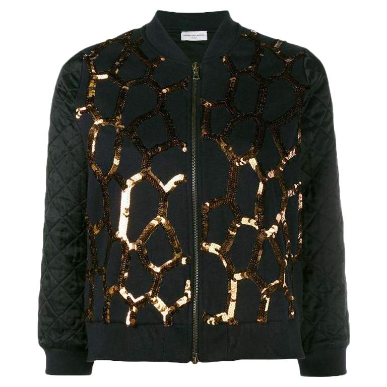 New DRIES VAN NOTEN 'Hoezze' Sequin Zip up Jacket sz M For Sale