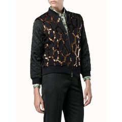 New DRIES VAN NOTEN 'Hoezze' Sequin Zip up Jacket sz S