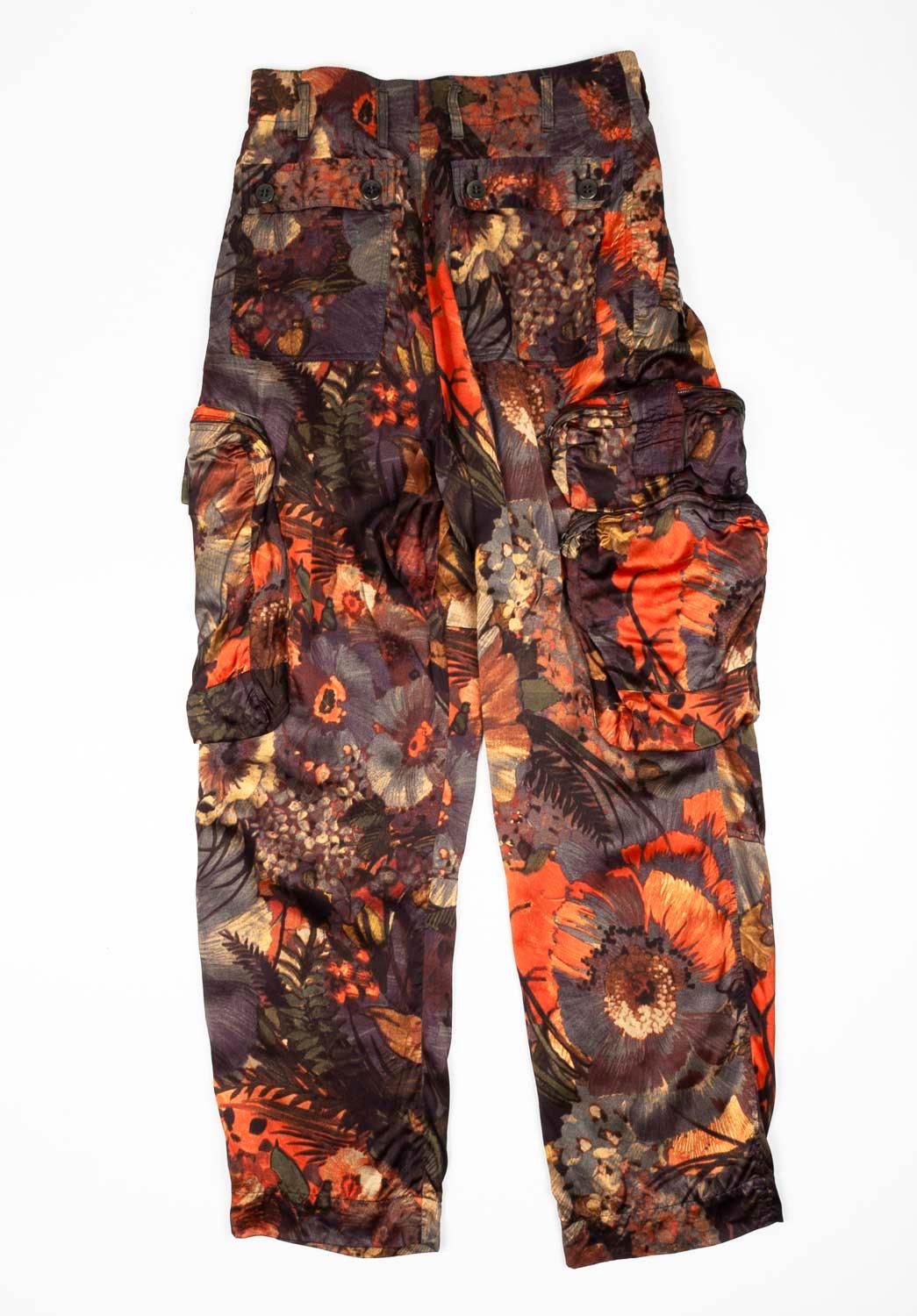 Marrone Nuovo Dries Van Noten Uomo Pantaloni Cargo Floreali Taglia 50/Large in vendita