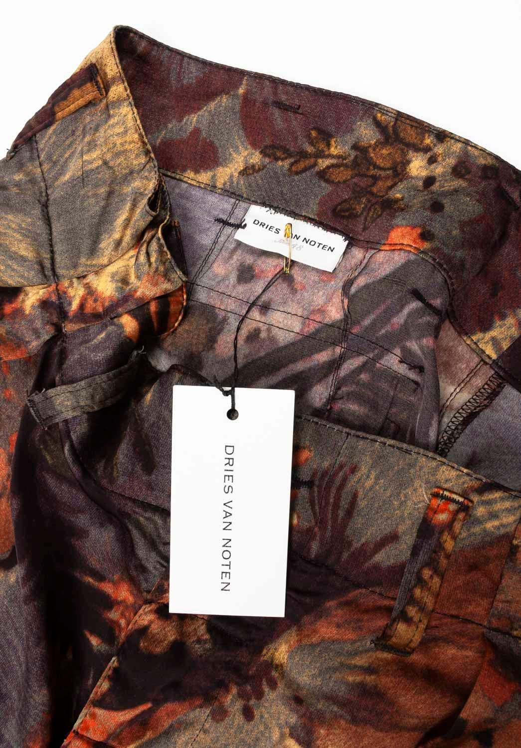 Nuovo Dries Van Noten Uomo Pantaloni Cargo Floreali Taglia 50/Large in vendita 1