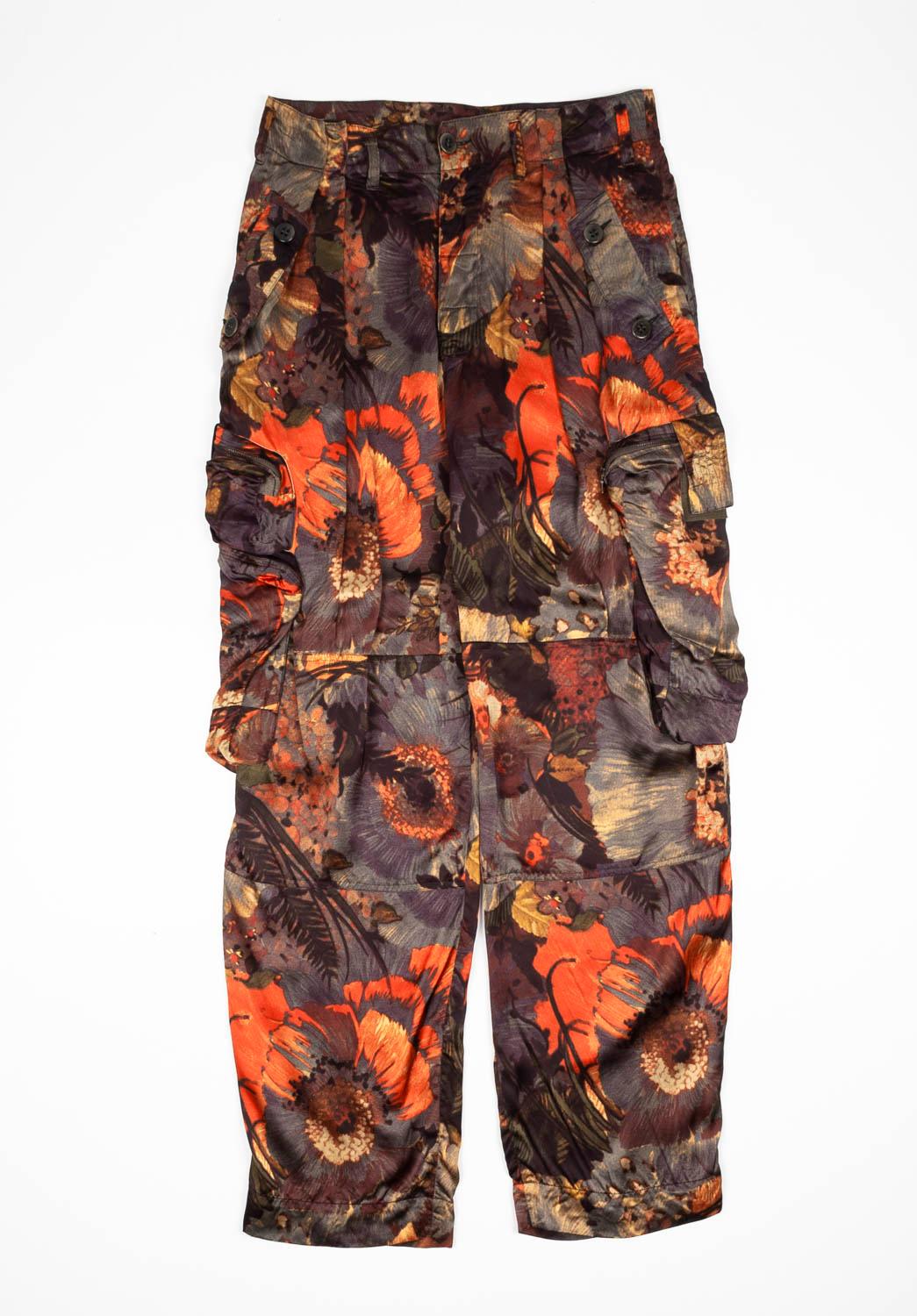 Nuovo Dries Van Noten Uomo Pantaloni Cargo Floreali Taglia 50/Large in vendita