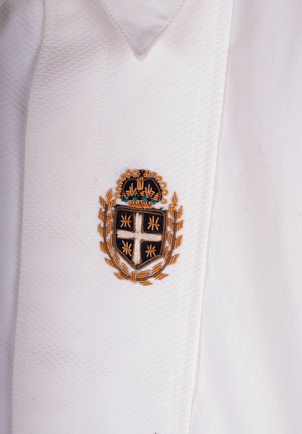 New Dries Van Noten Men Shirt Casual Pure White Size 48 – M/L In New Condition For Sale In Kaunas, LT