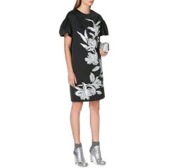 New DRIES VAN NOTEN Runway Deolas Floral Motif Crepe Dress FR40 US 8