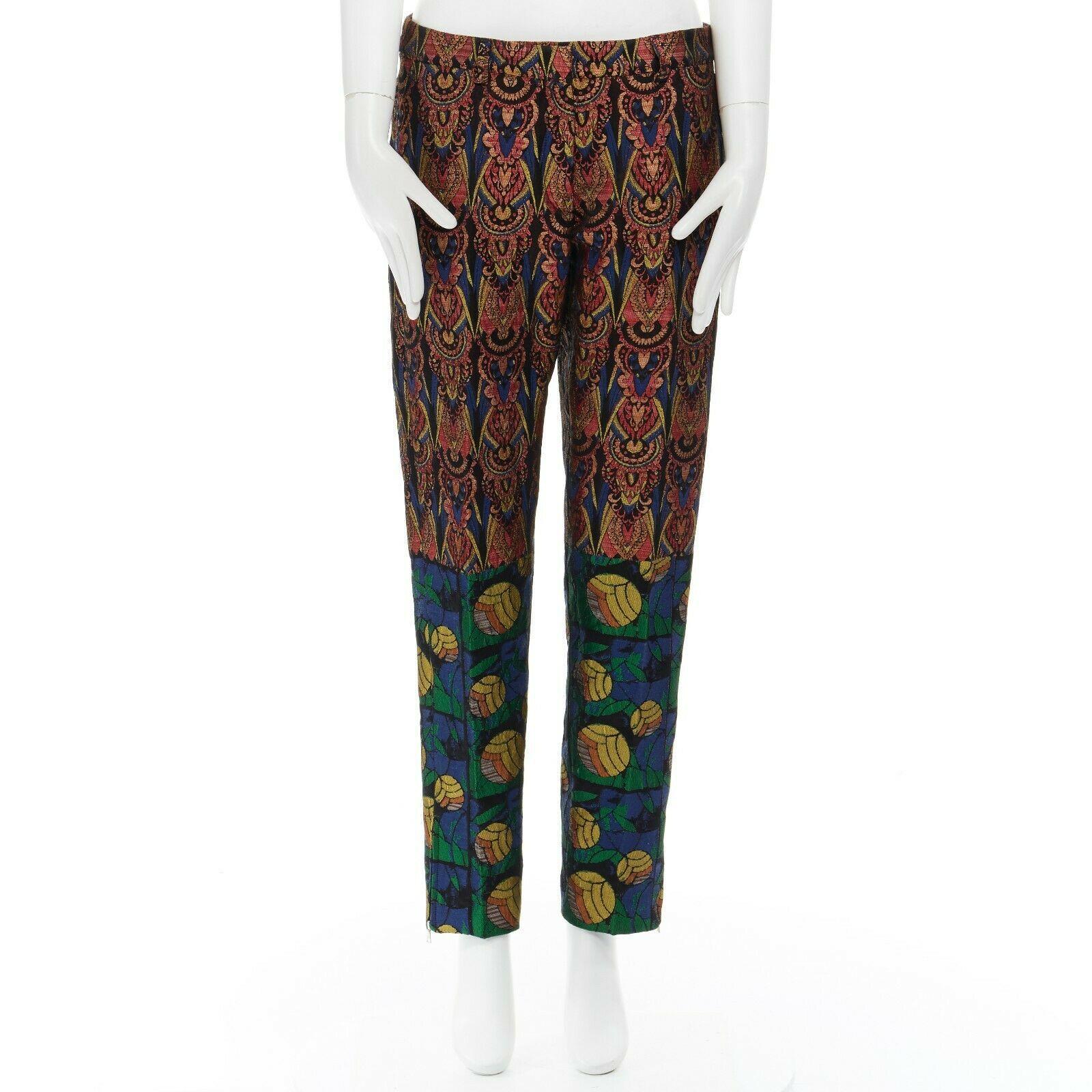 new DRIES VAN NOTEN Runway SS15 boho tribal tapestry jacquard slim pants FR38 S

DRIES VAN NOTEN
FROM THE SPRING SUMMER 2016 COLLECTION
'Perdo' pants . Cotton, polyester, viscose, polyamide . 
Bohemian tribal tapestry inspired fabric . textured