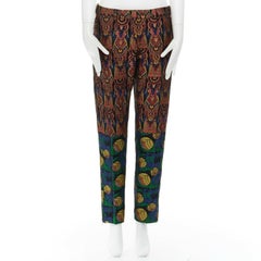 new DRIES VAN NOTEN Runway SS15 boho tribal tapestry jacquard slim pants FR38 S