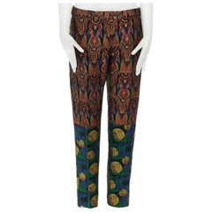 new DRIES VAN NOTEN Runway SS15 boho tribal tapestry jacquard slim pants FR38 S