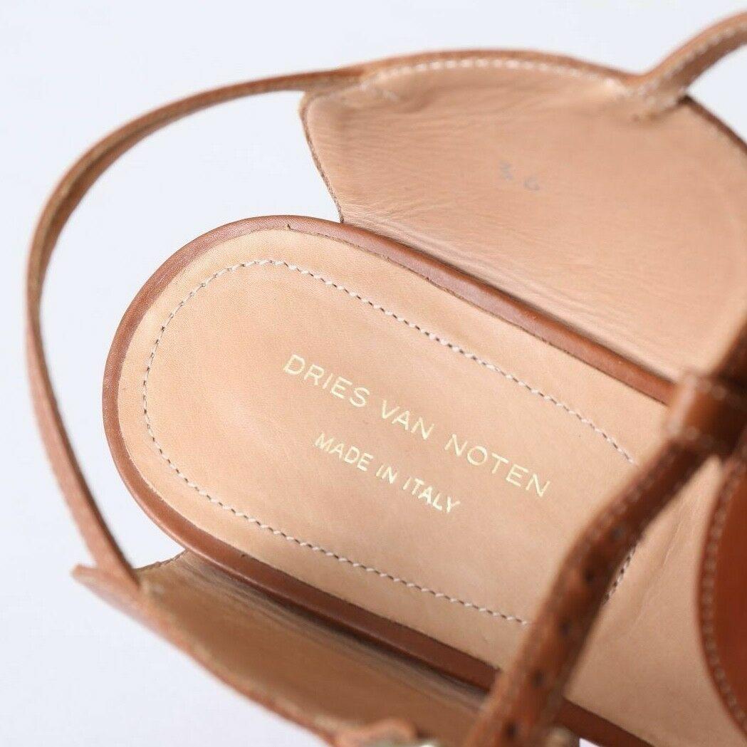 new DRIES VAN NOTEN Runway SS16 brown circle cutout wedge heel sandal shoe EU36 In Good Condition In Hong Kong, NT