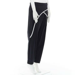 new DRIES VAN NOTEN SS15 crossover piping drop crotched trouser pants FR42 36"