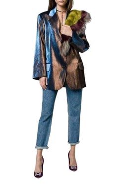 NEW Dries Van Noten Two-Tone Lamé Blazer size S