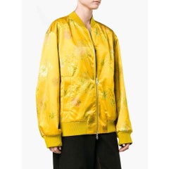 New DRIES VAN NOTEN 'Vesmes' Reversible Floral Print Bomber Satin Jacket sz M