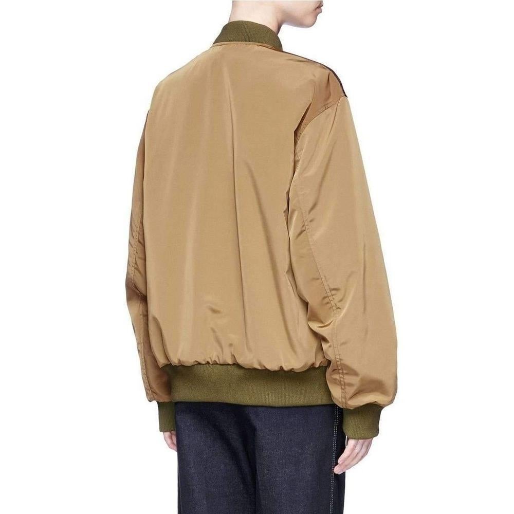 Yellow New DRIES VAN NOTEN 'Vesmes' Reversible Floral Print Bomber Satin Jacket sz M For Sale