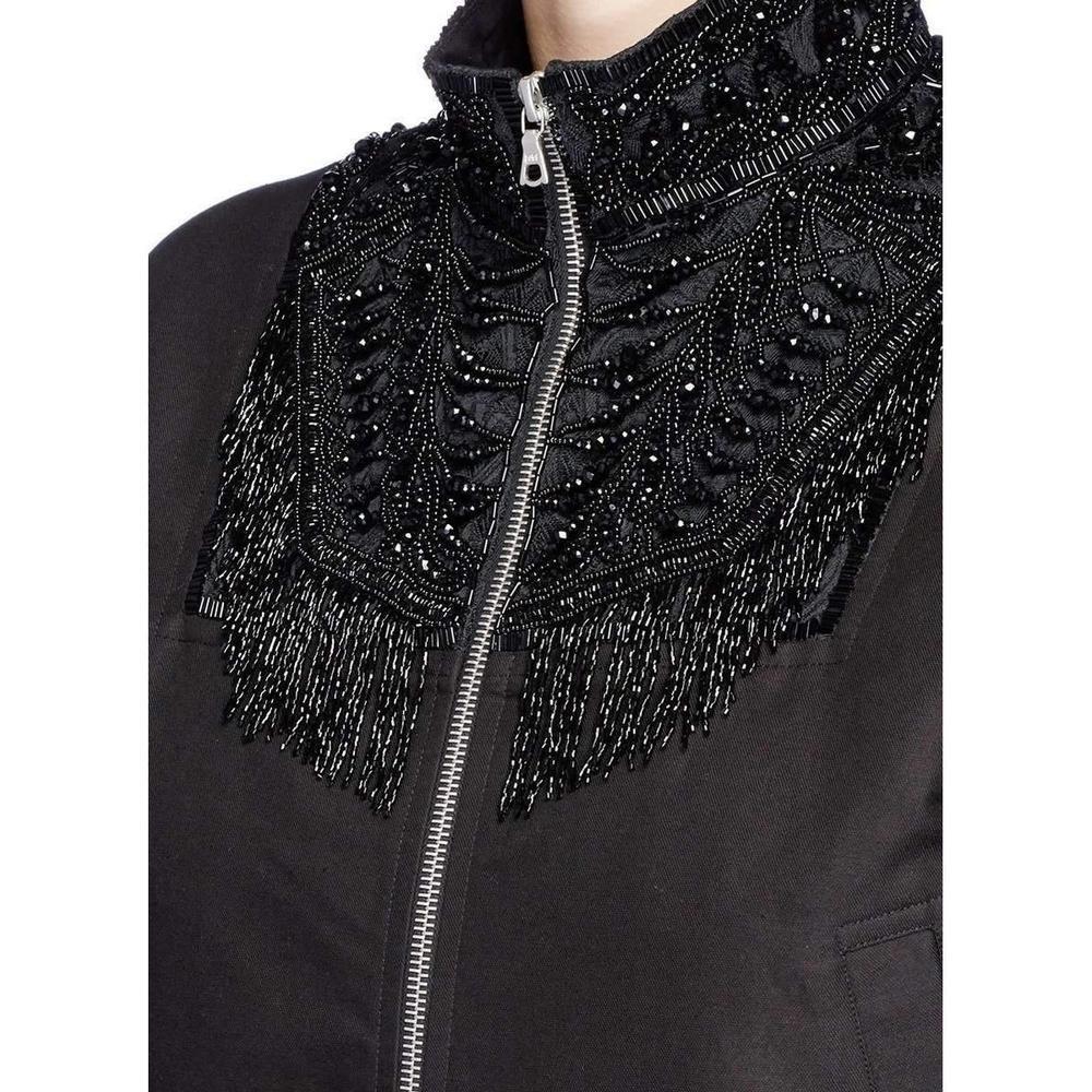 Women's New DRIES VAN NOTEN 'Viard' Beaded Collar Bomber Jacket  FR38 US6 For Sale