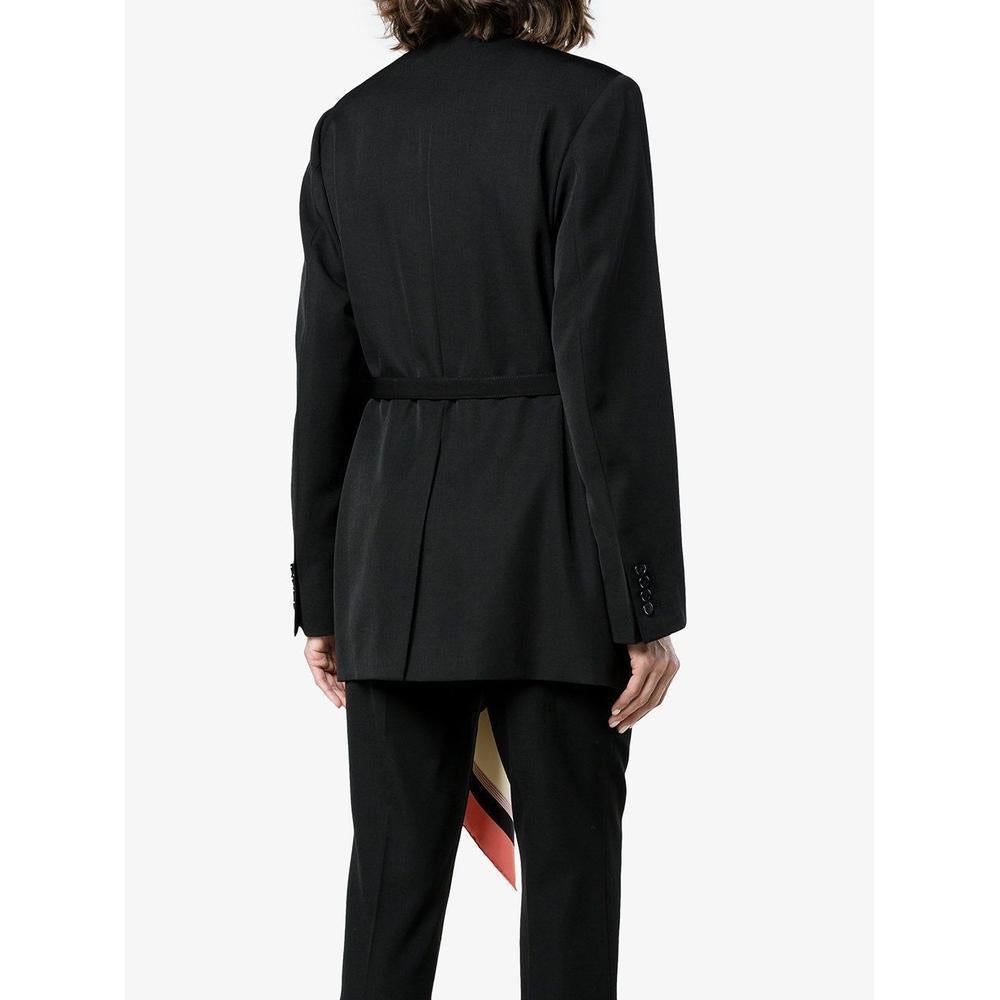 New DRIES VAN NOTEN 'Viard' Scarf Detail Black Blazer Jacket FR42 US10 In New Condition In Brossard, QC