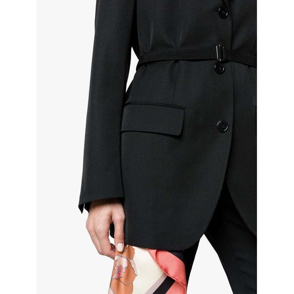 Women's New DRIES VAN NOTEN 'Viard' Scarf Detail Black Blazer Jacket FR42 US10