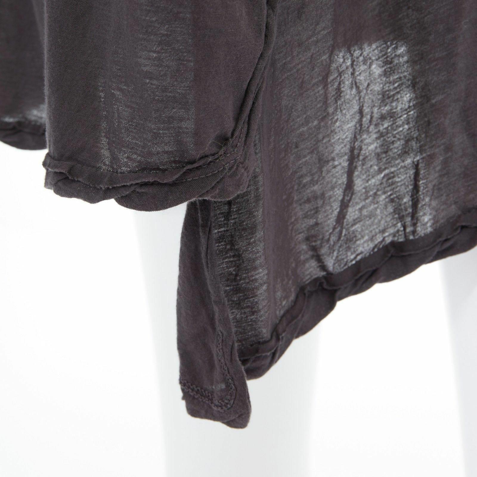 Women's new DRKSHDW RICK OWENS grey fine cotton draped open back slit midi dress XS