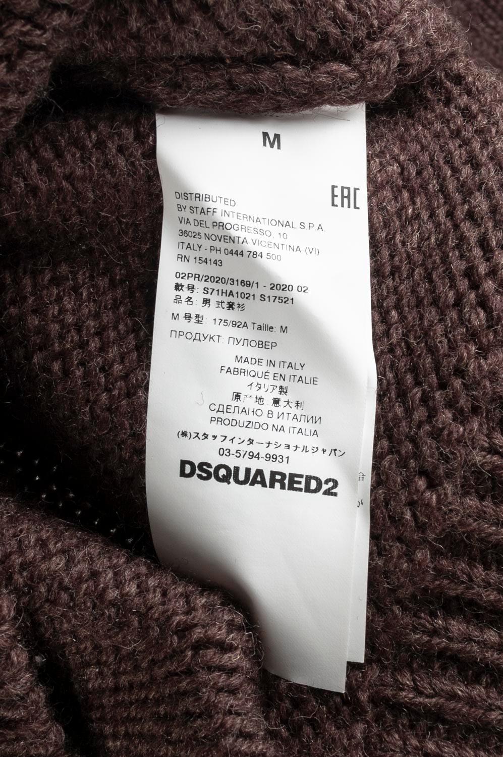 New Dsquared2 Wool Knit Woman Love Is Sweater Size M, S479 For Sale 4