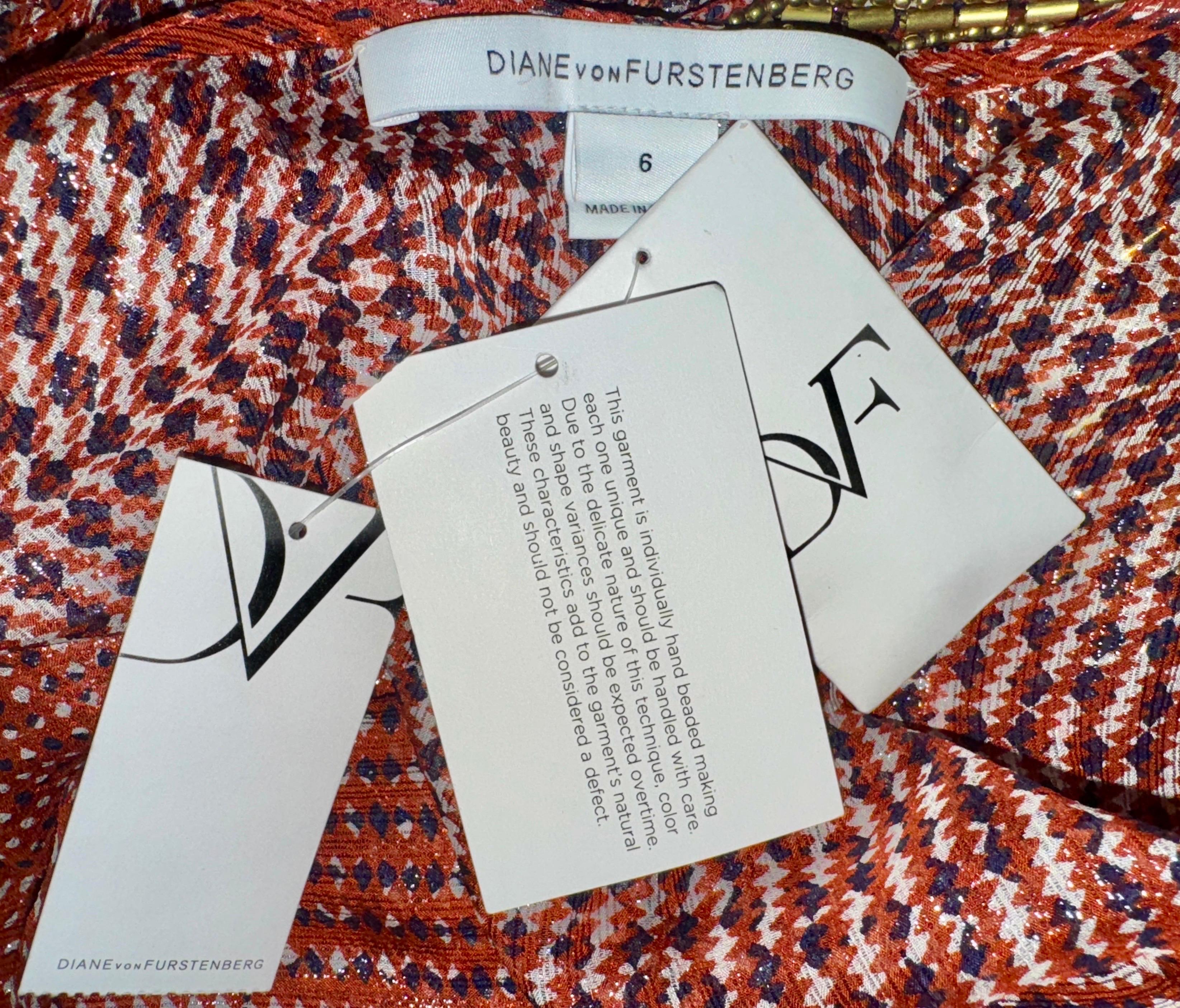 NEW DVF Diane von Furstenberg 2 PCS Embroidered Kaftan Maxi Dress 6 For Sale 3