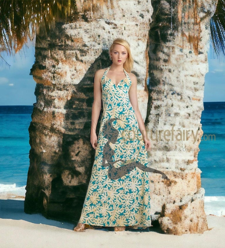 NEW DVF Diane von Furstenberg Maxi Neckholder Evening Gown Dress