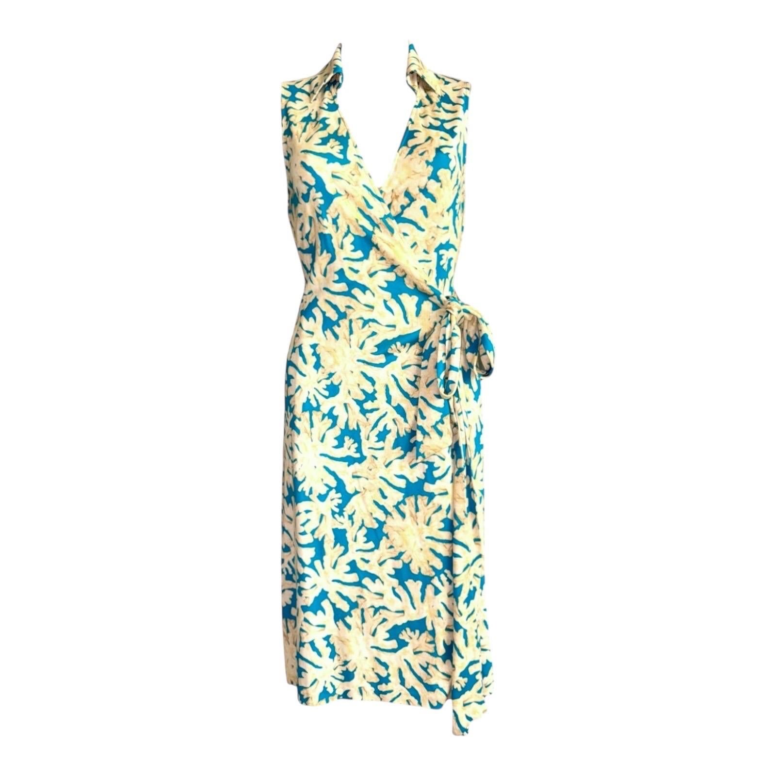 Women's NEW DVF Diane von Furstenberg Signature Silk Wrap Dress 6 For Sale
