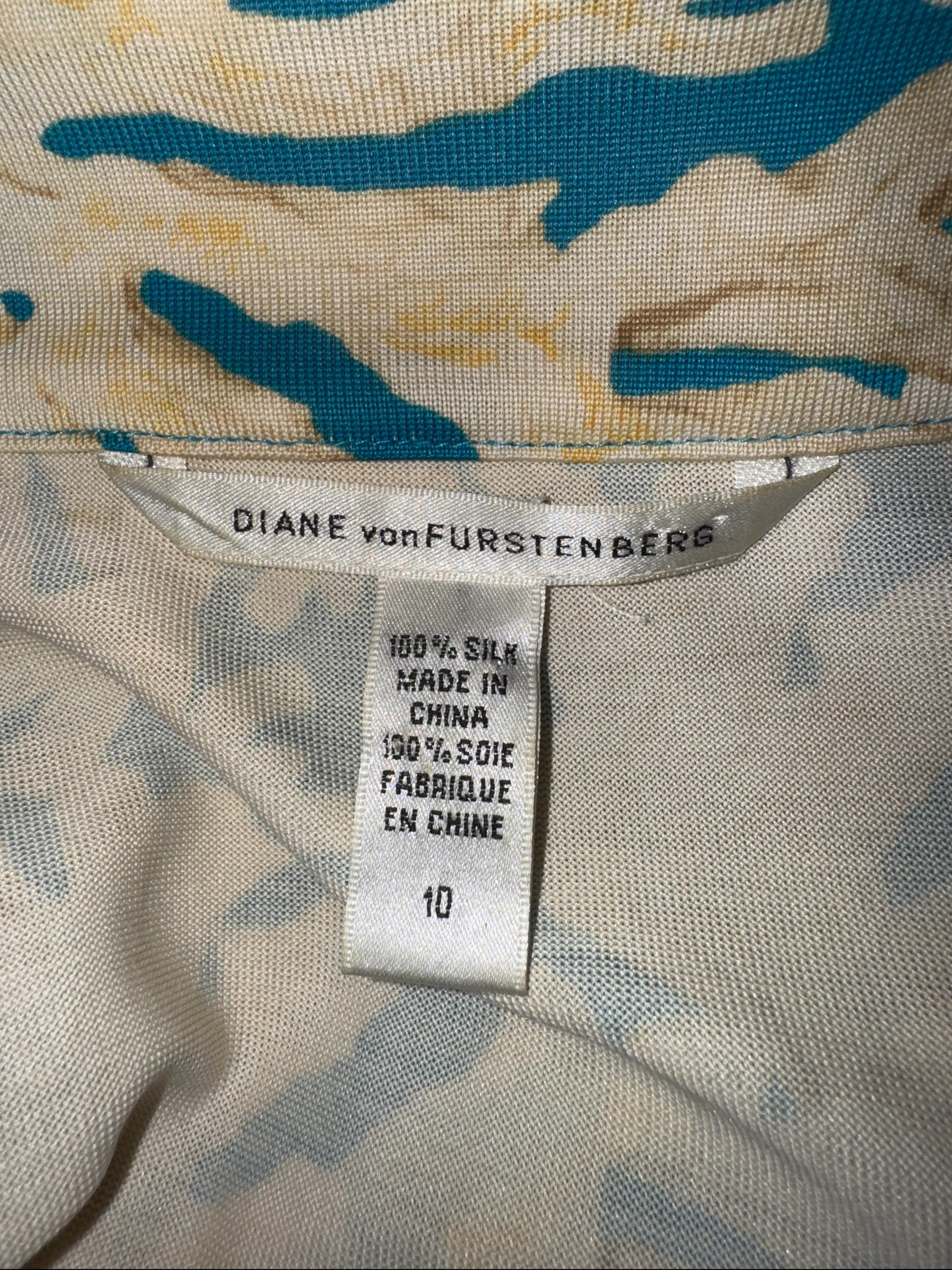 NEW DVF Diane von Furstenberg Signature Silk Wrap Dress 10 For Sale 2