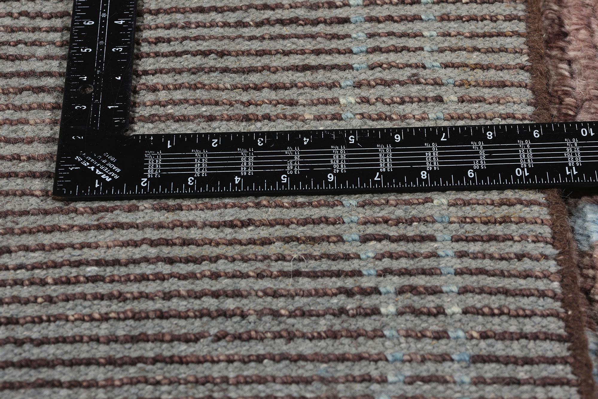 New Earth-Tone Aubergine Diamonds Contemporary Moroccan Area Rug In New Condition For Sale In Dallas, TX