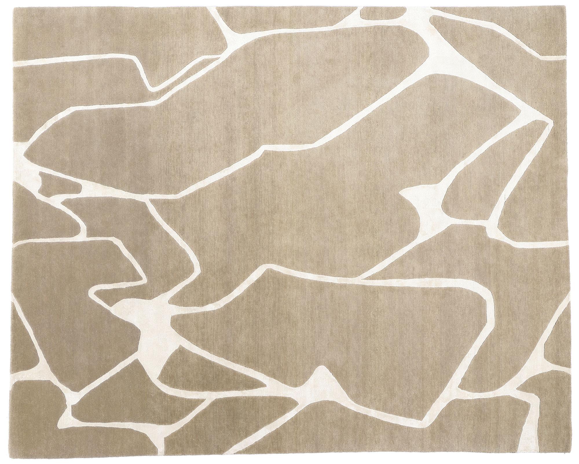 New Contemporary Tranquil Taupe Biophilic Wool Carpet with Modernist Style For Sale 4