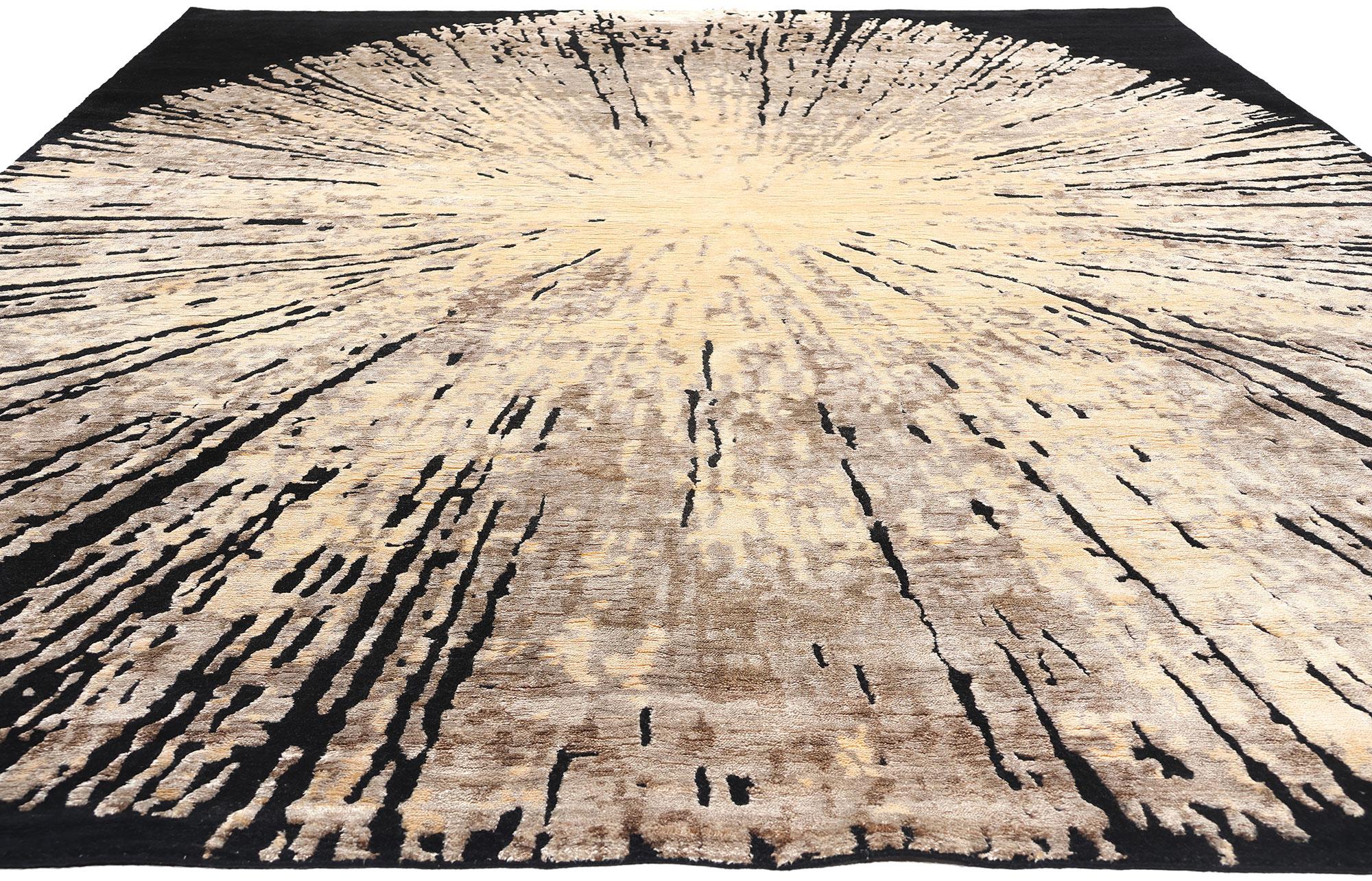 Mid-Century Modern New Contemporary Biophilic Wool and Silk Carpet For Sale