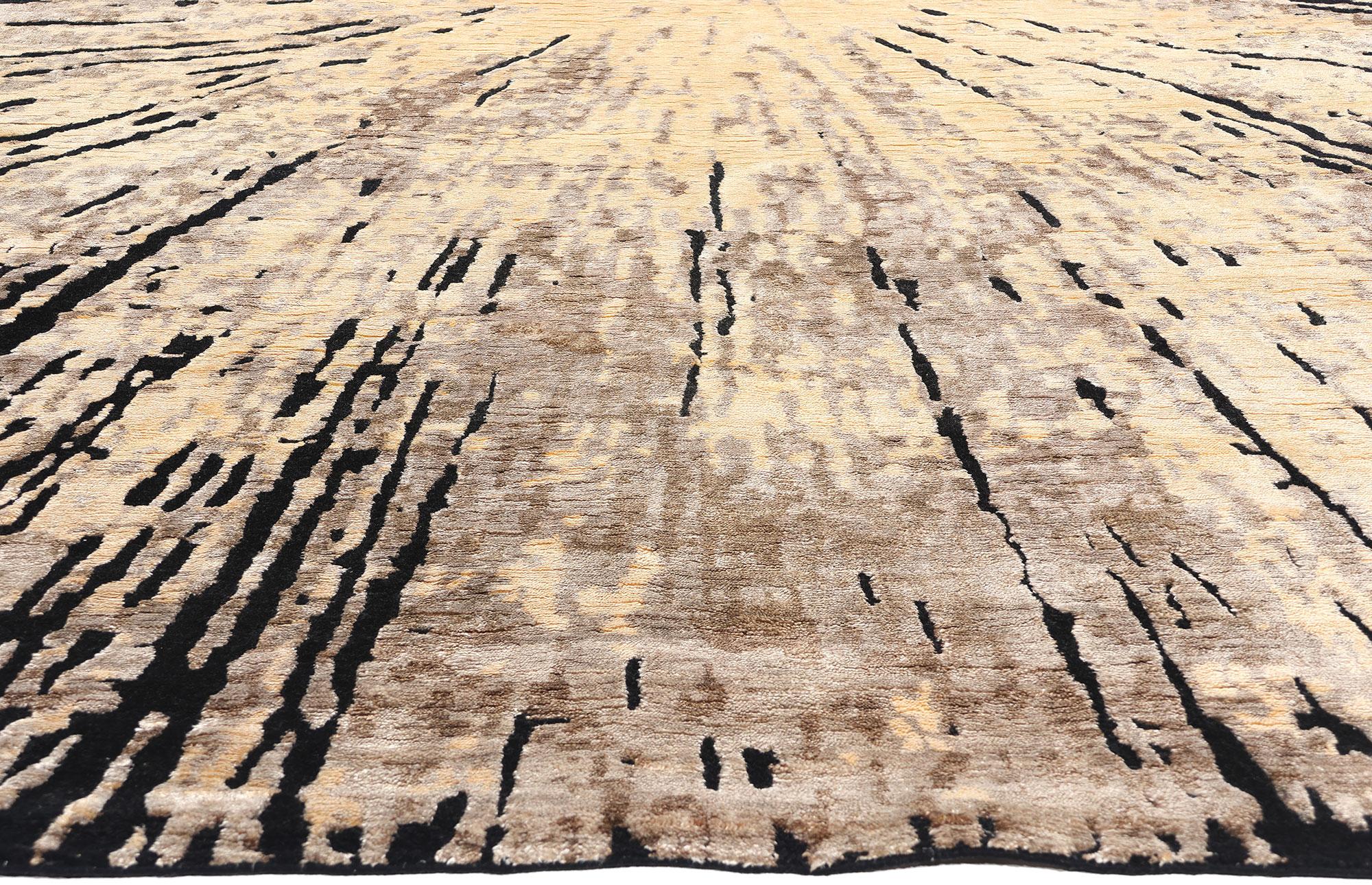 Indian New Contemporary Biophilic Wool and Silk Carpet For Sale