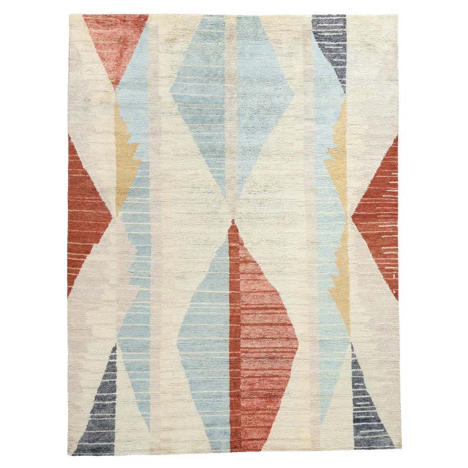New Colorful Sahara Echoes Modern Moroccan Rug, 09'06 x 12'00 For Sale ...