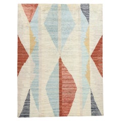 Neu Erdfarbener Contemporary Geometric Moroccan Rug, 09'01 x 12'00