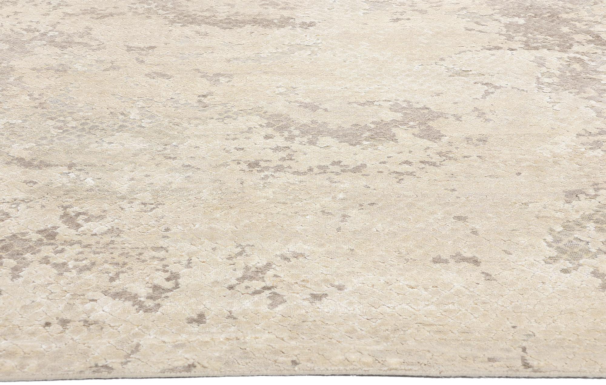 Indien New Earth-Tone Contemporary Organic Modern Biophilic Wool & Silk Area Rug (tapis de sol en laine et soie) en vente