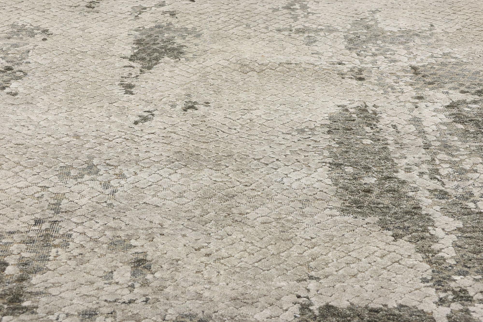 New Earth-Tone Contemporary Organic Modern Biophilic Wool & Silk Area Rug In New Condition For Sale In Dallas, TX