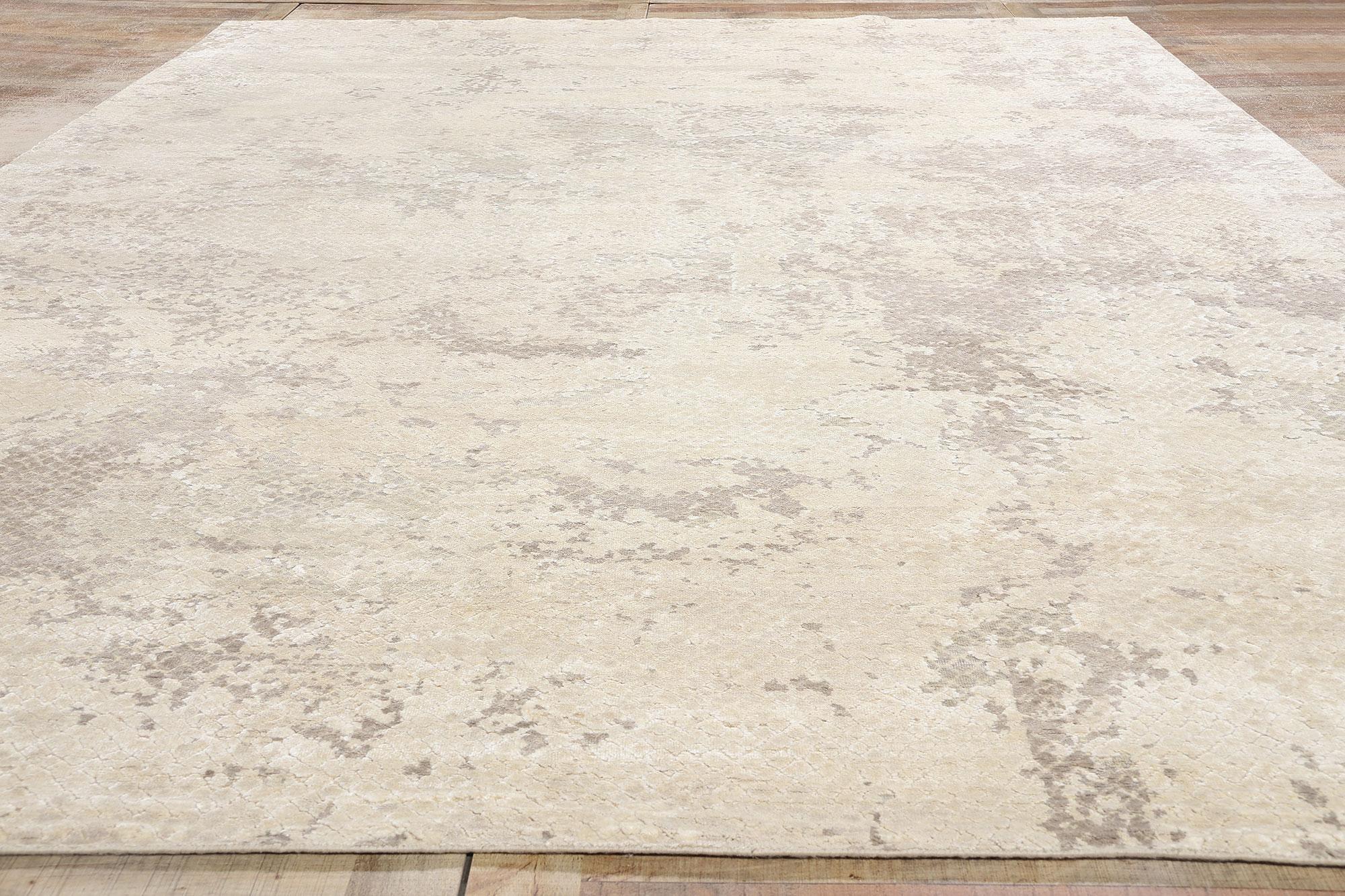 Laine New Earth-Tone Contemporary Organic Modern Biophilic Wool & Silk Area Rug (tapis de sol en laine et soie) en vente