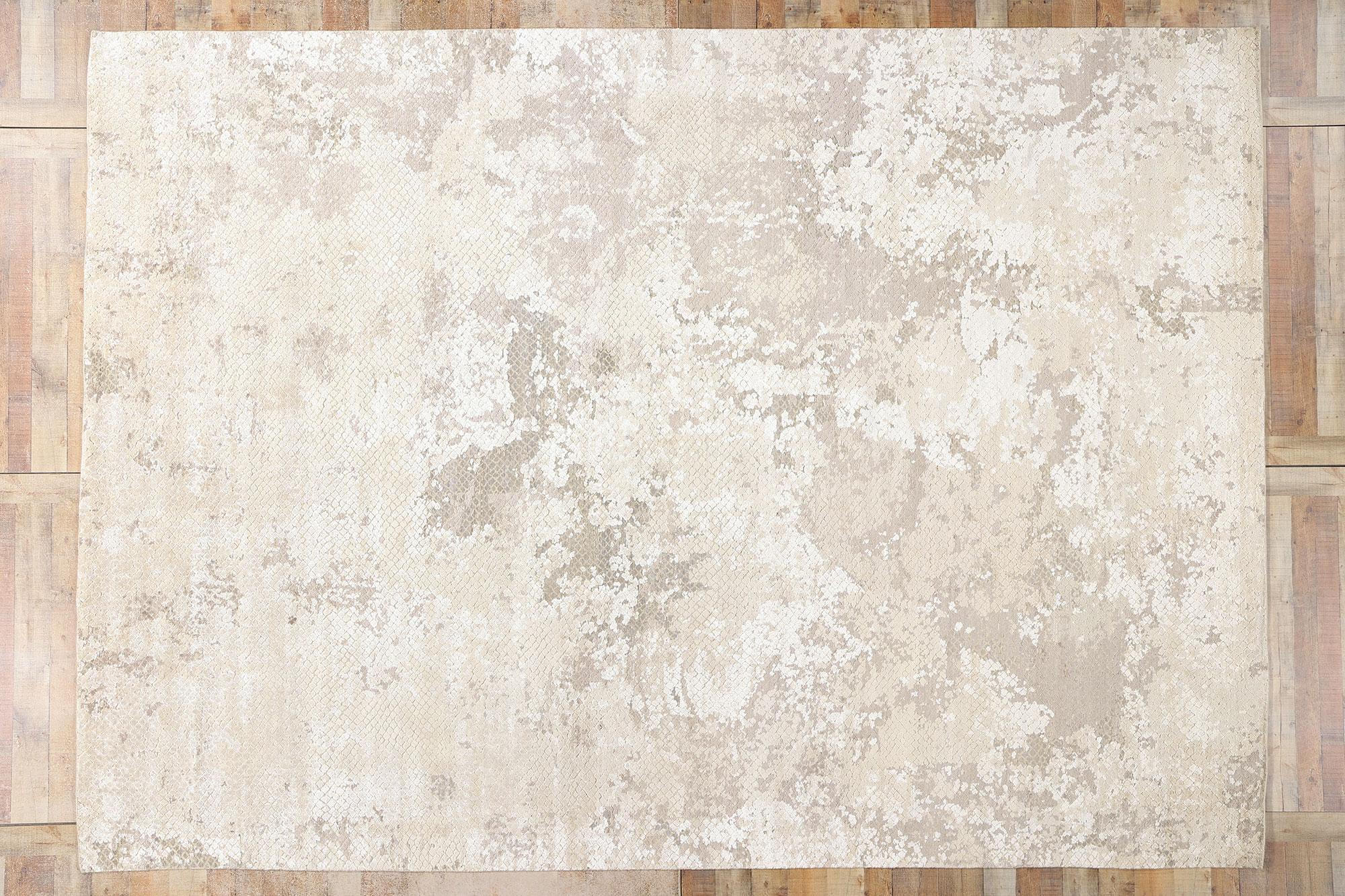 New Earth-Tone Contemporary Organic Modern Biophilic Wool & Silk Area Rug (tapis de sol en laine et soie) en vente 1