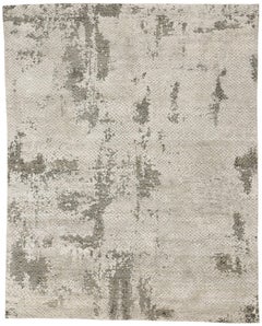Alfombra de lana y seda biofílica, contemporánea, orgánica y moderna, en tonos tierra