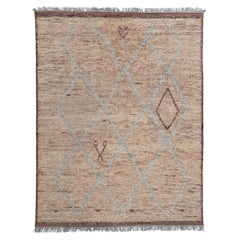 New Earth-Tone Diamonds Contemporary Moroccan Area Rug