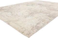 New Earth-Tone High-Low Organic Modern Biophilic Rug, 08'09 x 11'10