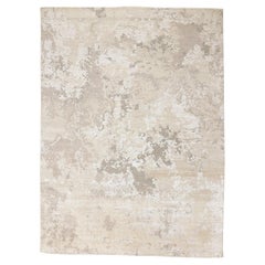 New Earth-Tone High-Low Organic Modern Biophilic Rug, 08'09 x 11'10