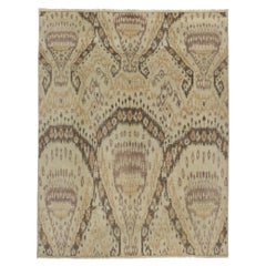 New Earth-Tone Ikat Rug with Modern Style