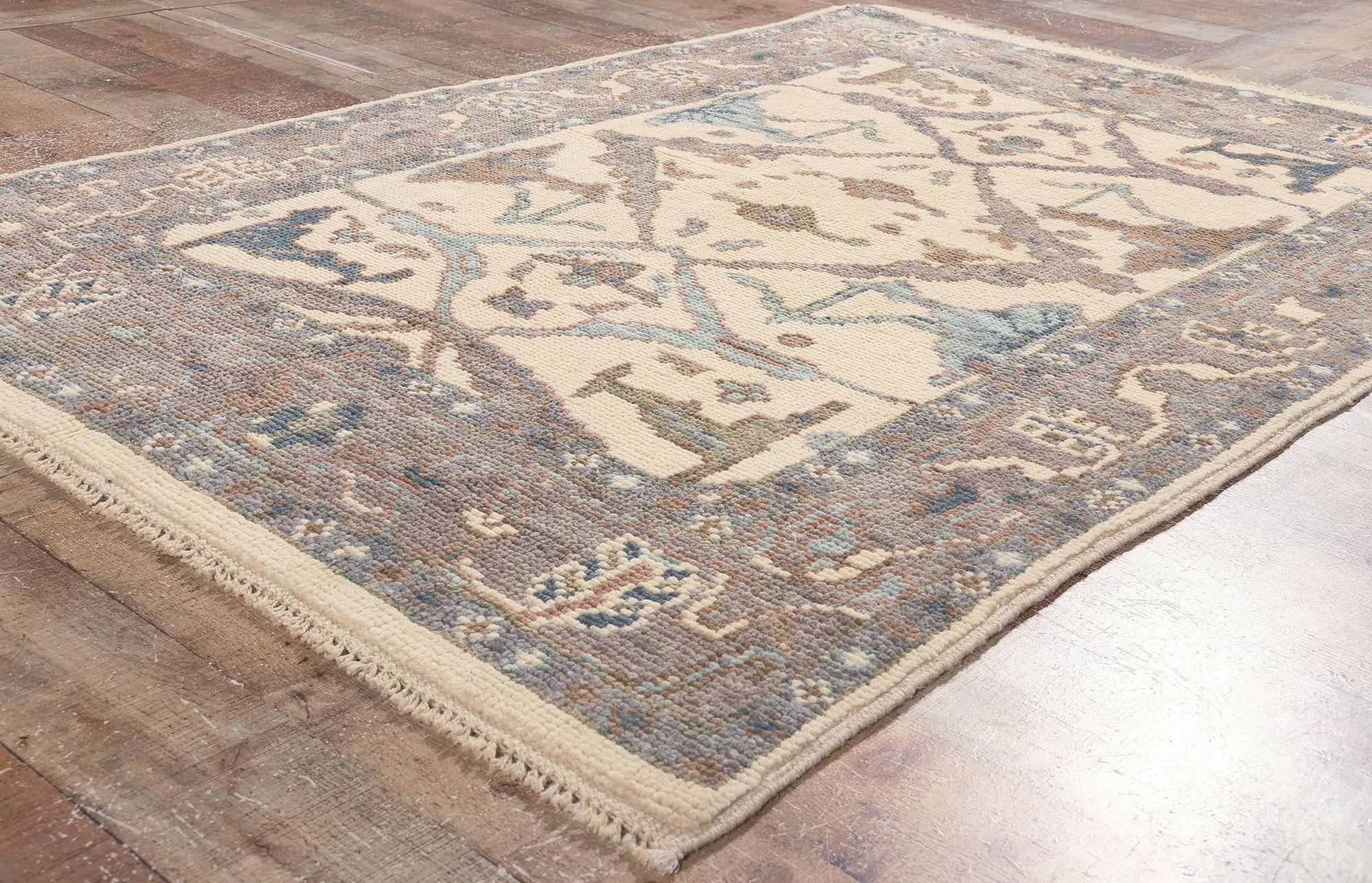 XXIe siècle et contemporain Nouveau tapis moderne Oushak de couleur terre, chic et polyvalent en vente