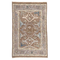 New Earth-Tone Modern Oushak Rug, Effortlessly Chic and Versatile