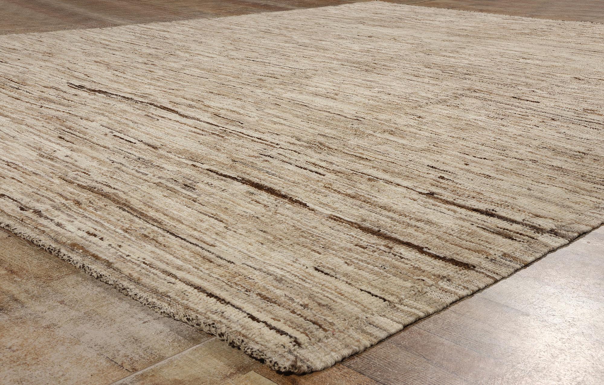 Modern New Earth-Tone Moroccan Biophilic Shibui Rug Inspired by Nature For Sale