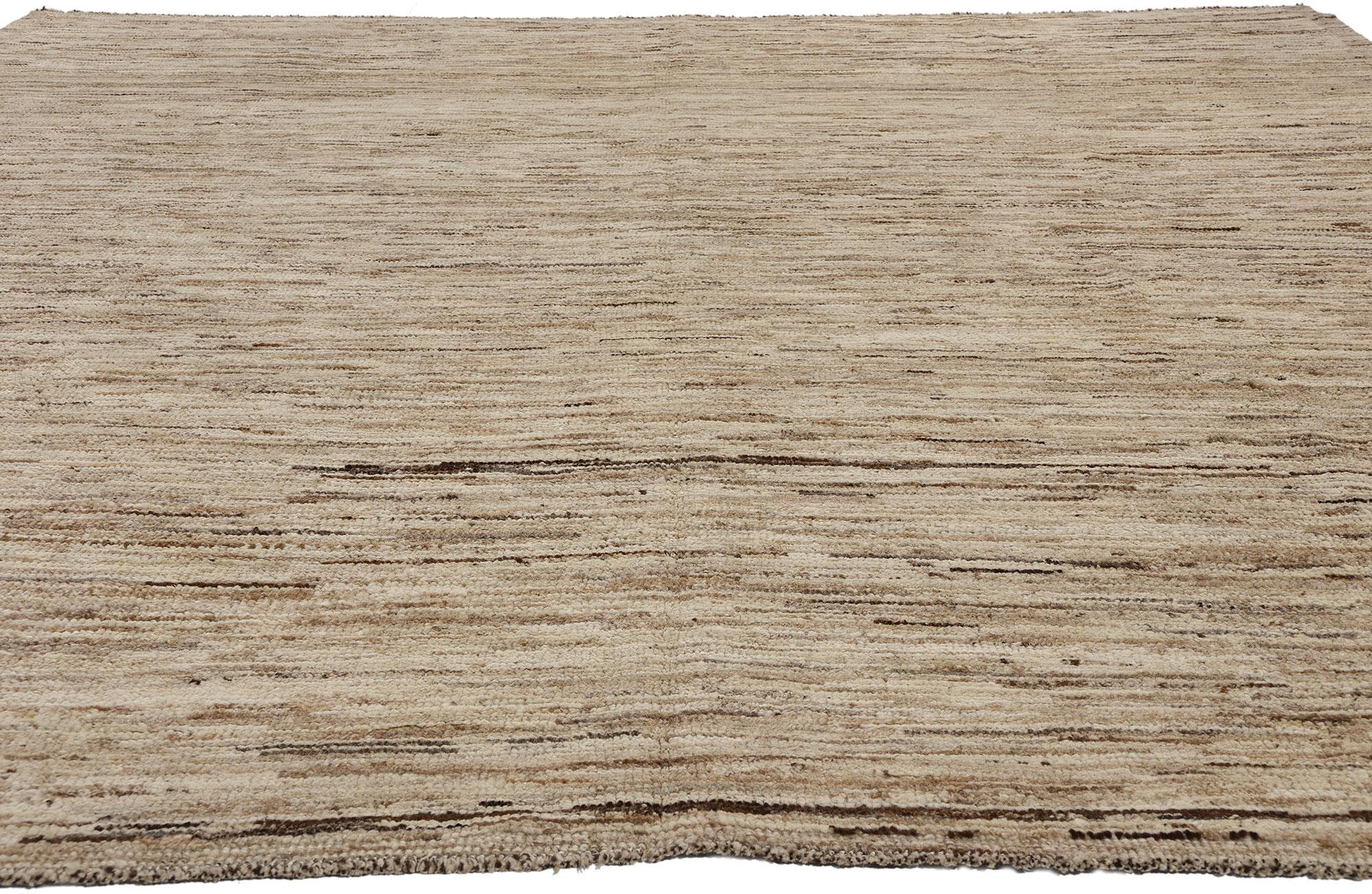 Indian New Earth-Tone Moroccan Biophilic Shibui Rug Inspired by Nature For Sale