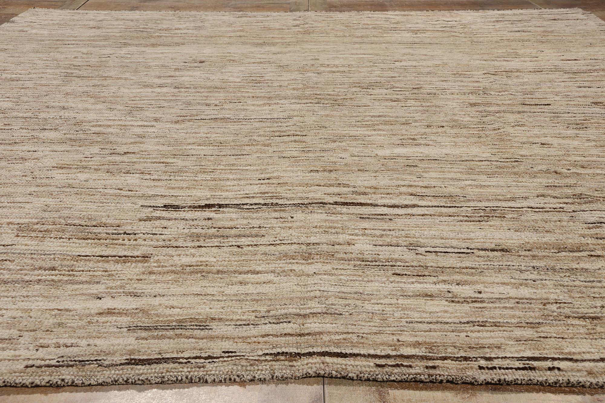 Hand-Knotted New Earth-Tone Moroccan Biophilic Shibui Rug Inspired by Nature For Sale