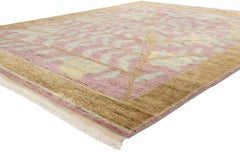 New Earth-Tone Pastel Biophilic Contemporary Moroccan Rug